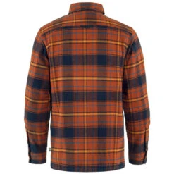 FJÄLLRÄVEN Men's Övik Lite Padded Shirt - Autumn Leaf / Dark Navy -Outdoor Apparel Fjallraven AW22 OvikLitePaddedShirt AutumnLeaf 03