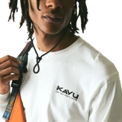 KAVU Men's L/S Etch Art T-Shirt - Off White -Outdoor Apparel KAVU SS23 MsKlearAboveLSEtchArtTee White 04