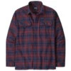 Patagonia Men's L/S Organic Cotton Fjord Flannel Shirt - Connected Lines: Sequoia Red