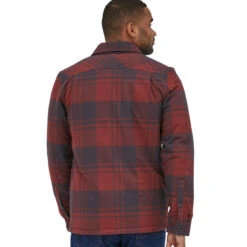 Patagonia Men's Insulated Organic Cotton MW Fjord Flannel Shirt - Live Oak: Sequoia Red -Outdoor Apparel Patagonia AW22 MsInsulatedFjordFlannel LiveOakRed 04