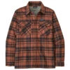 Patagonia Men's Insulated Organic Cotton MW Fjord Flannel Shirt - Ice Caps: Burl Red