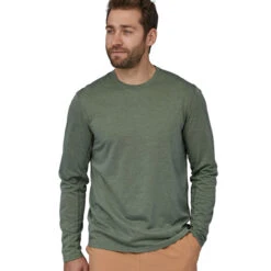 Patagonia Men's L/S Capilene Cool Trail Shirt - Hemlock Green -Outdoor Apparel Patagonia LSCapCoolTrailShirt HMKG 04