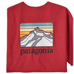Patagonia Men's Line Logo Ridge Pocket Responsibili-Tee - Sumac Red