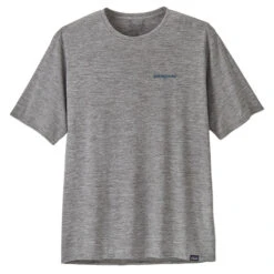 Patagonia Men's Capilene Cool Daily Graphic Shirt - Waters - Boardshort Logo Abalone Blue: Feather Grey -Outdoor Apparel Patagonia SS23 CapGraphicShirtWaters BLAF 04