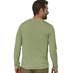 Patagonia Men's L/S Capilene Cool Daily Graphic Shirt - Line Logo Ridge Stripe: Salvia Green X-Dye -Outdoor Apparel Patagonia SS23 LSCapCoolGraphic LSGX 03