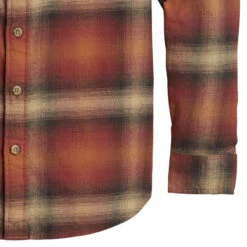 Pendleton Burnside Flannel Shirt - Red/Brown/Tan Plaid -Outdoor Apparel Pendleton AW22 BurnsideShirt RedBrown 03