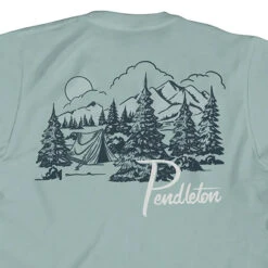 Pendleton Mountain Camping Graphic Tee - Dusty Blue/Navy -Outdoor Apparel Pendleton AW23 GraphicTee DustyBlue 02