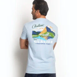 Pendleton Glacier Graphic Tee - Stonewash Denim/White -Outdoor Apparel Pendleton GraphicTee GlacierBlue 03