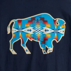 Pendleton Tucson Bison Graphic Tee - Midnight Navy/Multi -Outdoor Apparel Pendleton GraphicTee TucsonBisonBlue 04