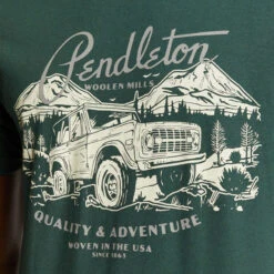 Pendleton Off Road Trails Graphic Tee - Forest Green/White -Outdoor Apparel Pendleton OffRoadGraphicTee Green 04