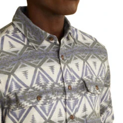 Pendleton Doublesoft Beach Shack Shirt - Cedar Bluff Green/Blue -Outdoor Apparel Pendleton SS23 BeachShackShirt CedarBluffGreen 05