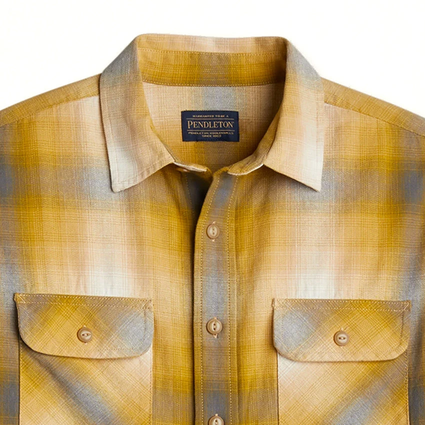 Pendleton Plaid Beach Shack Shirt - Flax/Grey Ombre 2 Pendleton Plaid Beach Shack Shirt - Flax/Grey Ombre - Image 2