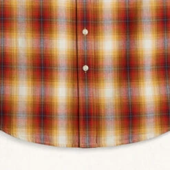 Pendleton Plaid Beach Shack Shirt - Red/Gold/Charcoal Plaid -Outdoor Apparel Pendleton SS23 BeachShackShirt RGC 03