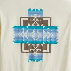 Pendleton Chief Joseph Graphic Tee - Natural/Light Blue -Outdoor Apparel Pendleton SS23 ChiefJosephTee NaturalAqua 03