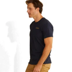 Pendleton Chief Joseph Graphic Tee - Midnight Navy/Light Orange -Outdoor Apparel Pendleton SS23 ChiefJosephTee NavyGold 04