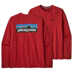 Patagonia Men's Long Sleeved P-6 Logo Responsibili-Tee - Sumac Red