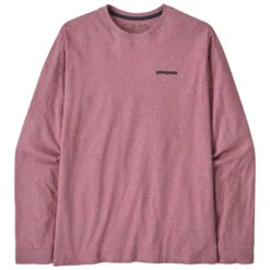 Patagonia Men's Long Sleeved P-6 Logo Responsibili-Tee - Evening Mauve -Outdoor Apparel SS23 Patagonia LSP6Tee EVMA 02