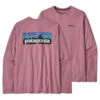 Patagonia Men's Long Sleeved P-6 Logo Responsibili-Tee - Evening Mauve