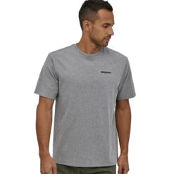 Patagonia Men's P-6 Logo Responsibili-Tee - Gravel Heather -Outdoor Apparel SS23 Patagonia P6ResponsibiliTee GLH 01