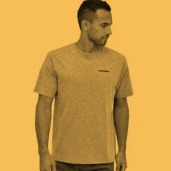 Patagonia Men's P-6 Logo Responsibili-Tee - Surfboard Yellow -Outdoor Apparel SS23 Patagonia P6ResponsibiliTee SUYE 01