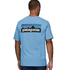 Patagonia Men's P-6 Logo Responsibili-Tee - Lago Blue -Outdoor Apparel SS23 Patagonia P6Tee LAGB 05