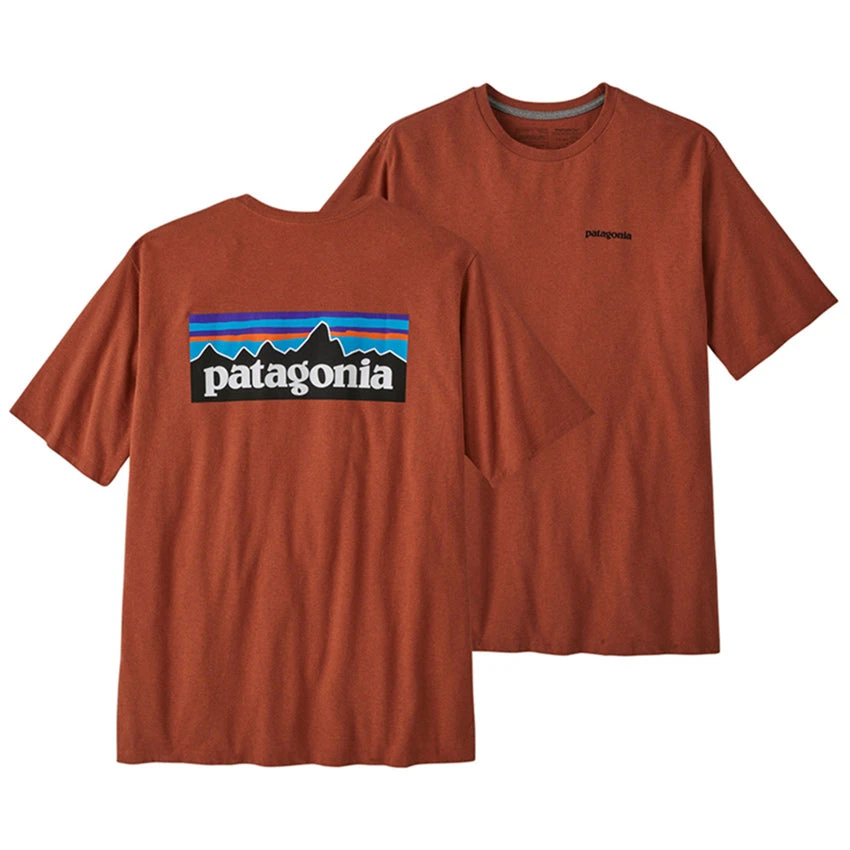 Patagonia Men's P-6 Logo Responsibili-Tee - Quartz Coral 1 Patagonia Men's P-6 Logo Responsibili-Tee - Quartz Coral