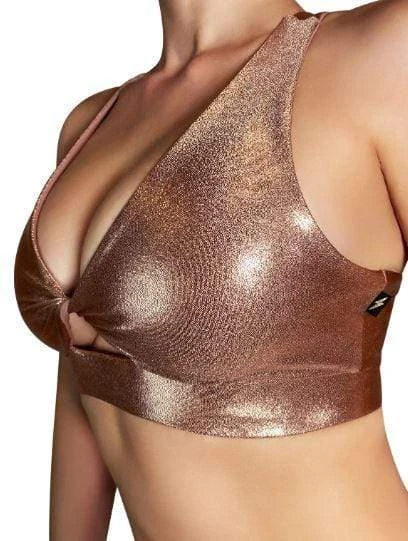 Essential Twist Sports Bra - Rose Gold 2 Essential Twist Sports Bra - Rose Gold - Image 2