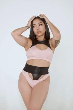 I Slay Sports Bra- Pink/Black