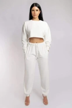 Oversized Cropped Jumper - Ecru