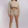 Oversized Cropped Jumper - Fawn