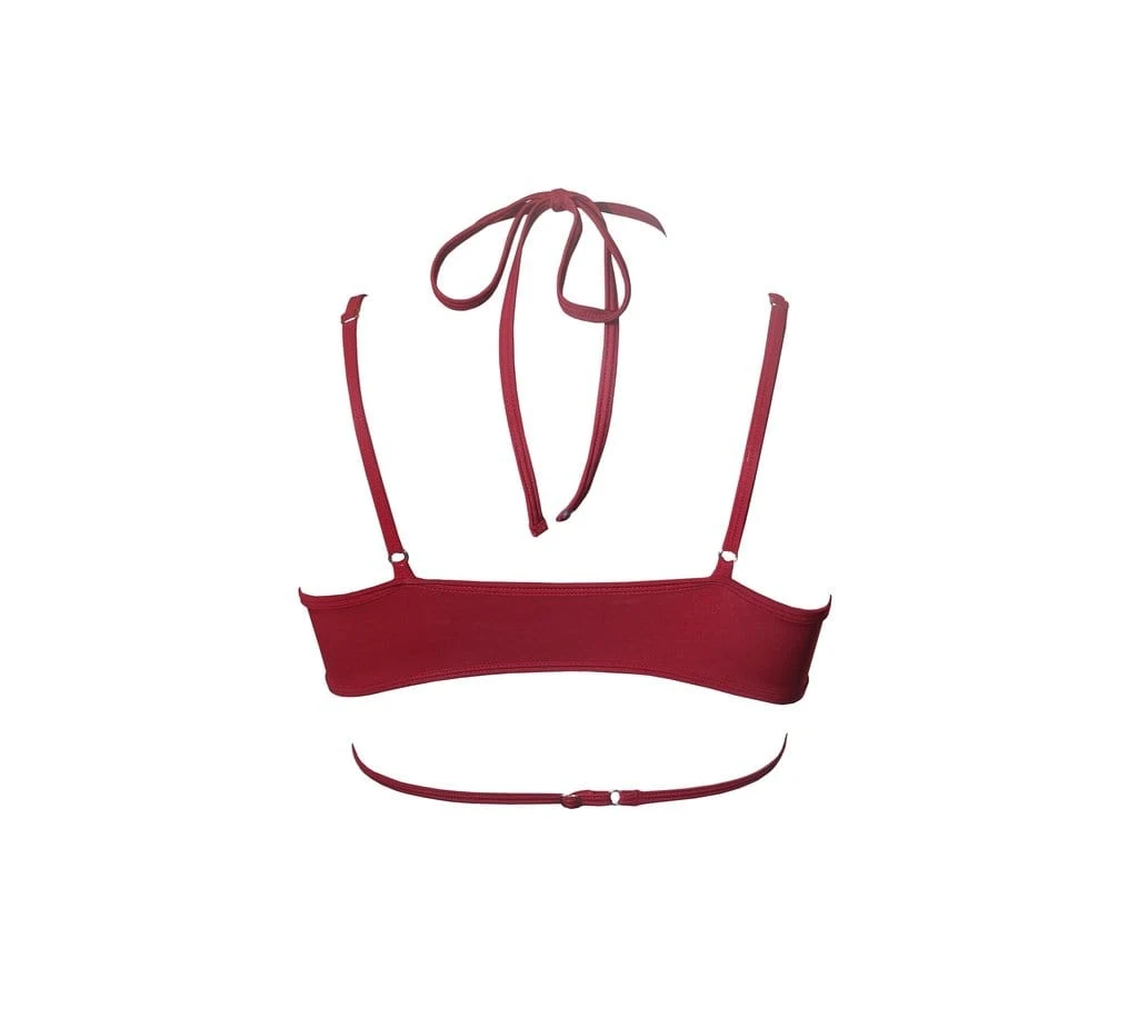 Brick Red Strappy Halter Neck Top 2 Brick Red Strappy Halter Neck Top - Image 2