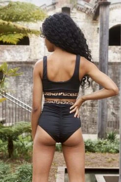 Dahlia Top With Leopard Print -Outdoor Apparel luna pole wear tops dahlia top with leopard print 13909781217414