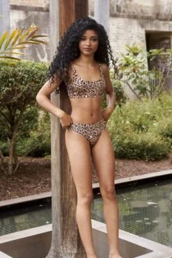 Ava Brown Leopard Top Recycled -Outdoor Apparel luna pole wear tops recycled ava brown leopard top 13864494203014