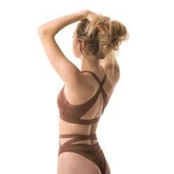 Cross Wrap Top- Mocha -Outdoor Apparel poledancerka cross wrap top mocha 31043962863750
